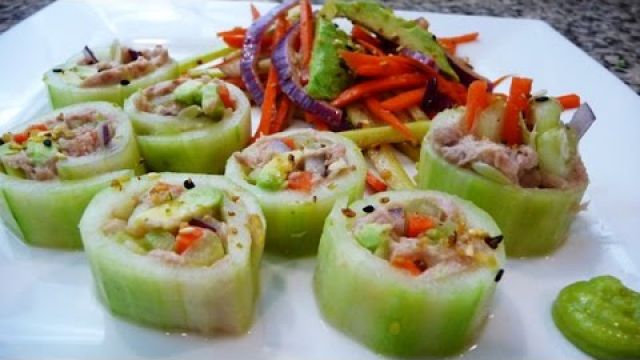 Cucumber Tuna Rolls, easy, healthy recipes