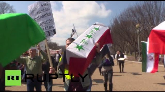 ‘Spring Rising’: Hundreds join anti-war demonstrations across US