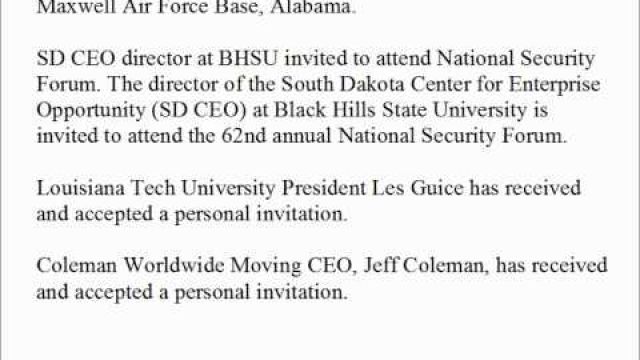 High Strangeness: More Names Selected To Attend National Security Forum