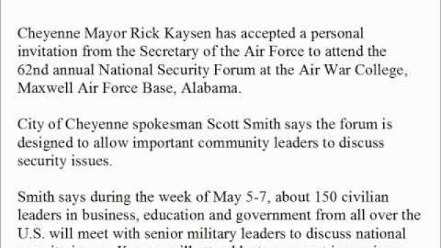 WHAT? Cheyenne Mayor Sent Invitation To Attend Security Annual National Security Forum