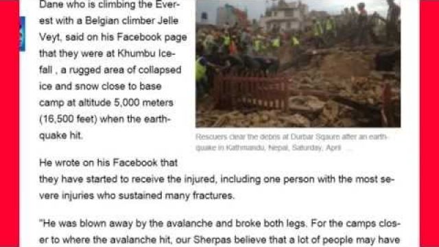 HUGE EARTHQUAKE STRIKES NEPAL, MAG 7.8