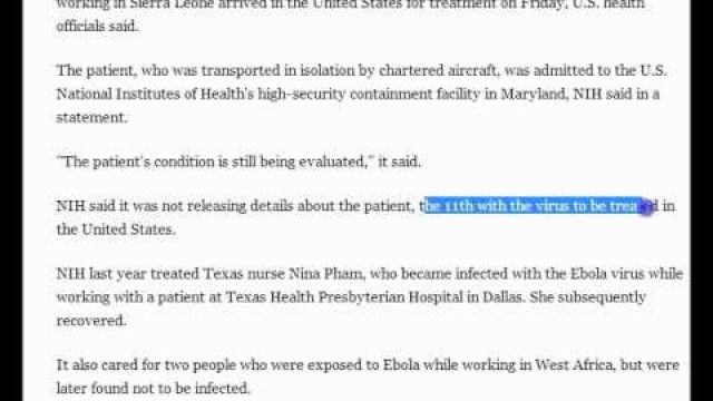 U.S. healthcare worker with Ebola arrives at Bethesda, Maryland